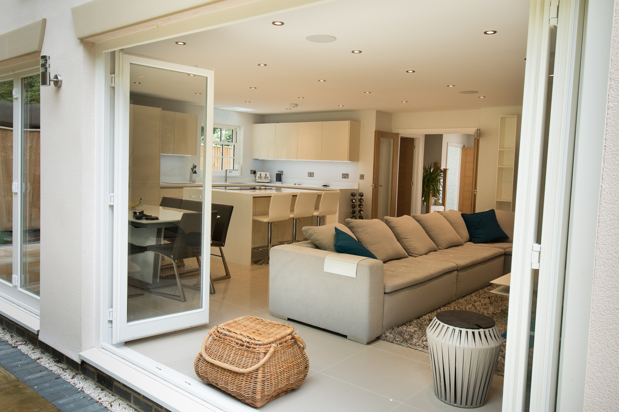 Bifold doors open into the garden